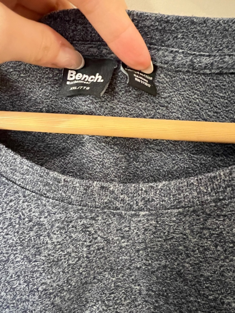 Bench Men's Heather Blue Logo Short Sleeve Tee - Picture 3 of 3